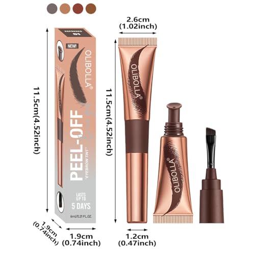 FeiCuiYun Peel Off Eyebrow Tint Gel - Red Brown, Waterproof 5 Days