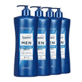 Suave Men Ocean Charge 2 in 1 Refreshing Shampoo & Conditioner with Pro Vitamin B5, Hydrates & Revitalizes Hair, Ocean Fresh Scent, 4 Count, 28 FL OZ Pump