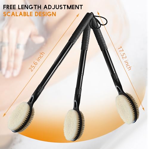 Extendable Dual-Sided Shower Back Scrubber with Long Handle 17.52–25.6" BTideas