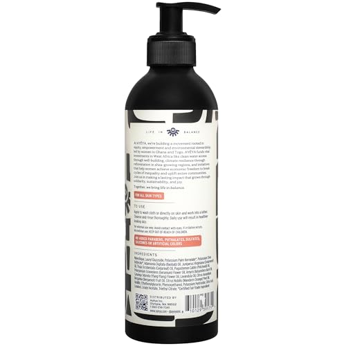 AYÉYA African Black Soap Liquid – Anti-Aging Face & Body Wash, 12 Fl Oz