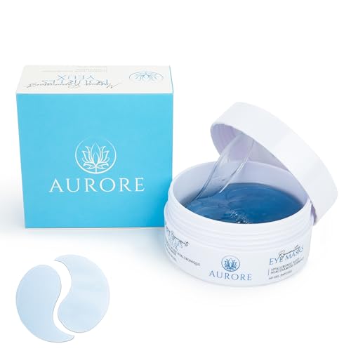 AURORE Under Eye Patches with Hyaluronic Acid, Collagen, Niacinamide - for Puffy Eyes, Dark Circles, Wrinkles, Fine Lines - Hydrating & Brightening, 30 pairs (60 gel patches) - Rejuvenating Eye Masks