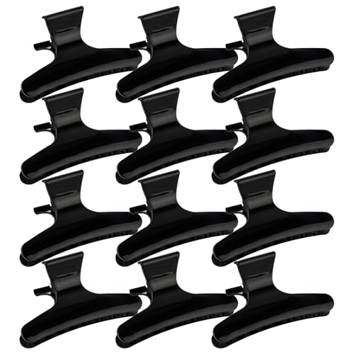 Ondder Butterfly Hair Clips 12-Pack - Salon Styling Clamps