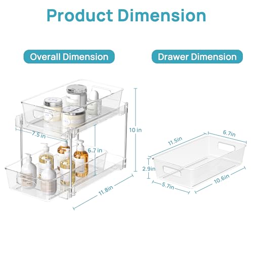 Vtopmart 4-Pack Under Sink Organizer, 2-Tier Pull-Out Cabinet Storage