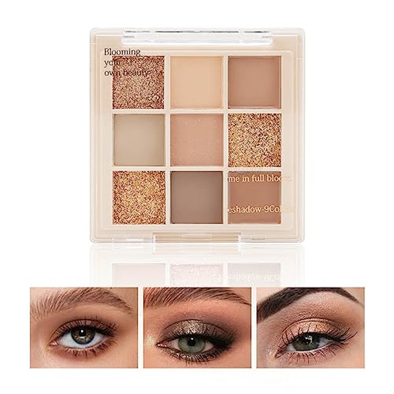 Boobeen Nude Eyeshadow Palette - 9 Color Matte & Shimmer