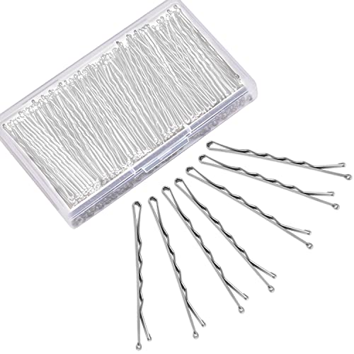 240pcs Silver Bobby Pins for Gray Hair with Storage Case