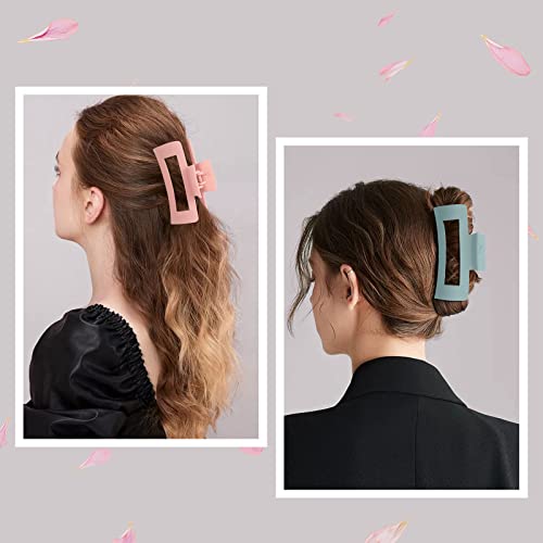 8 Pack Large Hair Claw Clips 4.1" Non-Slip Matte Hold
