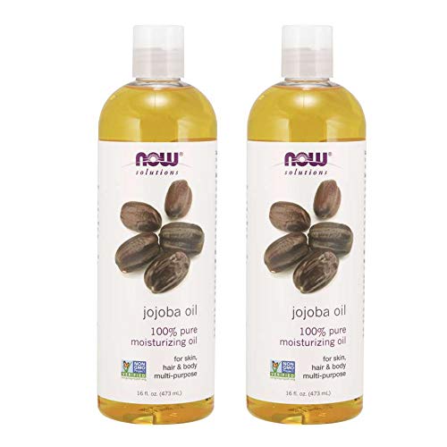 NOW Solutions, Jojoba Oil, 100% Pure Moisturizing, Multi-Purpose Oil for Face, Hair and Body, 16-Ounce (Pack of 2)