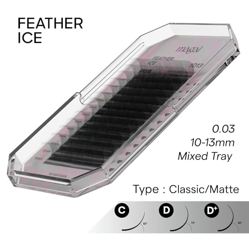 MAGAL Mega Volume Classic Black Fluffy Eyelash Extensions 0.03 C/D/D+ 10-13mm Easy Fan/Silky Individual Lash/Extra Volume Professional Eyelash Tray (Classic 1013 C curl)