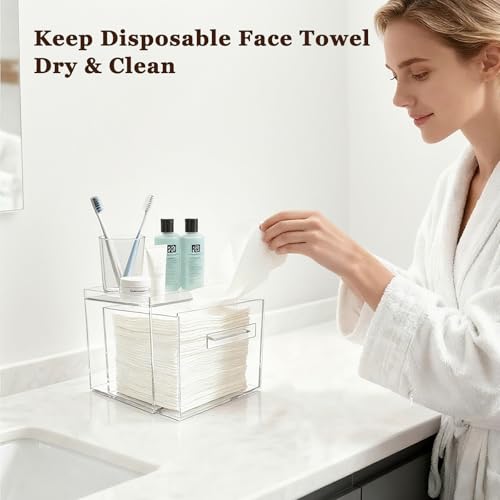 Acrylic Disposable Facial Towel Holder & Organizer Box