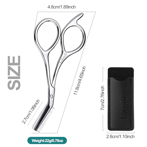 Eyebrow Shaping Scissors with Comb, 4.65-inch Trimmer for Women & Men