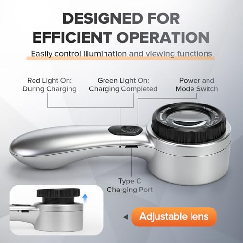 30x Magnifying Dermatoscope with LED - Rechargeable Skin Analyzer