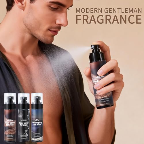 NIZENTA Aluminum Free Body Spray for Men, 3.4fl oz (3-Pack)