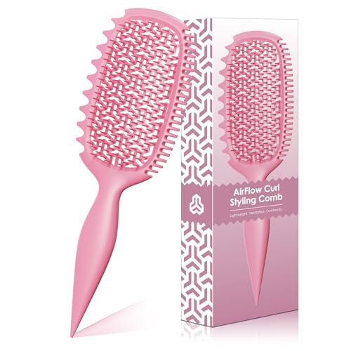 Curl Defining Brush for Thick Coily Hair - Dual-Sided TPEE Detangler