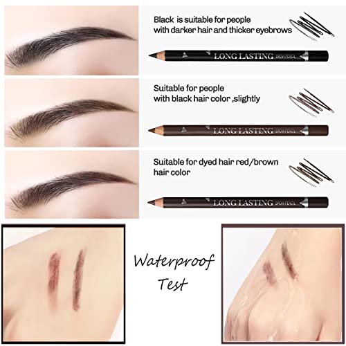 Dark Brown Eyebrow Pencil Set - 12 Waterproof Eyebrow Pens