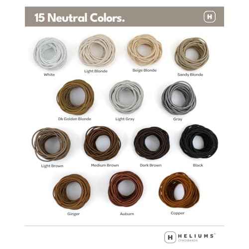 Heliums Thin Hair Elastics - Dark Golden Blonde - 2mm Ties for Thin Hair, 1.75 Inch, Medium Hold No Damage Ponytail Holders - 40 Count