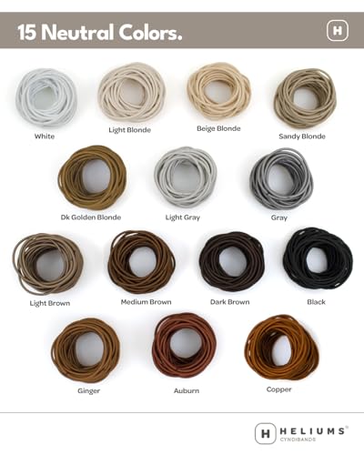 Heliums Thin Hair Elastics 2mm Beige Blonde - 40 Count