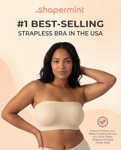 SHAPERMINT Strapless Bra Wireless Bandeau Convertible Straps