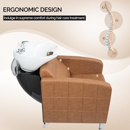 OmySalon Shampoo Chair & Bowl Backwash Unit for Salons