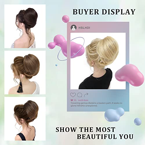 HSLHDI Messy Hair Bun Hair Piece, 1-1pcs, bug#, High Temperature Fiber, Wavy, Hair Accessory for Women Girls