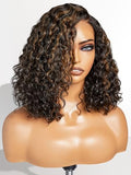 LUVME HAIR 12" Curly Bob Glueless Wig Blonde Highlights