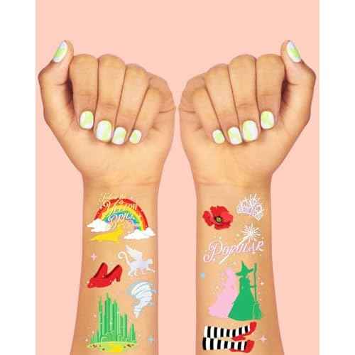 xo, Fetti Witch Temporary Tattoos - 52 iridescent Foil Pcs | Birthday Witch Accessory, Kids Wizard Party Favor, Cute Musical DIY Activity