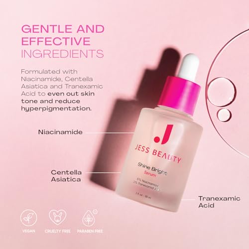 JESS BEAUTY | Skin Care Shine Bright Serum Niacinamide Face Moisturizer Minimizes Pores | Skincare Face Cream 1 fl. oz