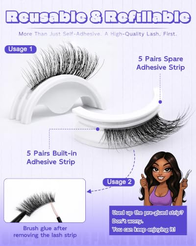 Self-Adhesive Eyelashes Press On Lashes 12mm Wispy