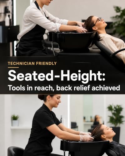 Shampoo Bowl Chair Set with Basin - 450lbs Capacity | Backwash Salon Sink