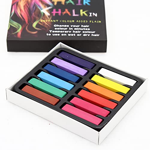Joyeee 12 Color Washable Hair Chalk - Temporary Hair Dye