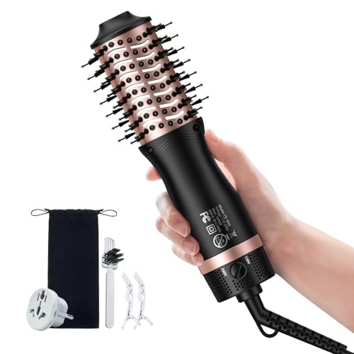 Mini Travel Dual Voltage Hair Dryer Brush 1000W