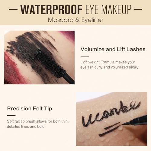 UCANBE Burgundy Mascara and Eyeliner Set - Waterproof