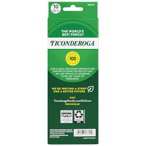 Ticonderoga Pastel Color #2 HB Pencils - Pre-Sharpened, 10 Count, Soft Lead