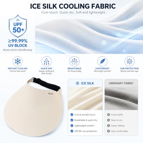 Wide Brim UV Protection Sun Visor Hat for Women - Ponytail Style