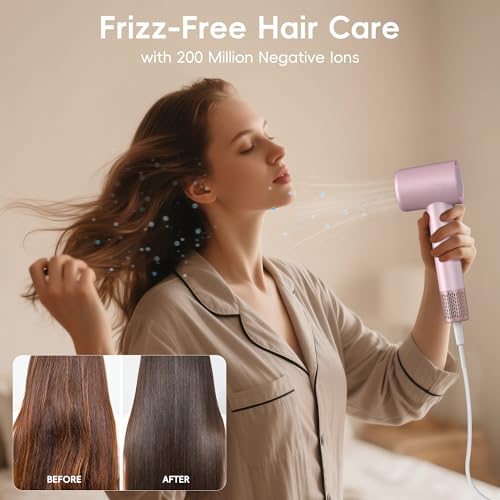 Luxing TurboLux Pink Hair Dryer with Ionic Technology & 110,000 RPM Brushless Motor