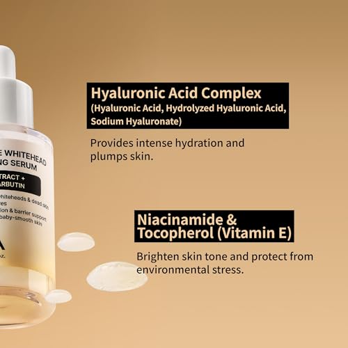 NIDA White Rice Whitehead Exfoliating Serum | 1.69 fl.oz., 50ml | Daily Soft Exfoliating Face Scrub Dead Skin Cells Remover for All Skin Types korean skin care