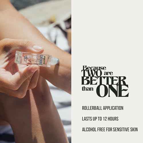 PIRETTE MIni Fragrance Oil Roll On Duo Set Evening Glass Fragrance Oils, Beach-Inspired, Long Lasting Perfume Oil Set, Travel Size Perfume, 2 x 0.25 fl oz