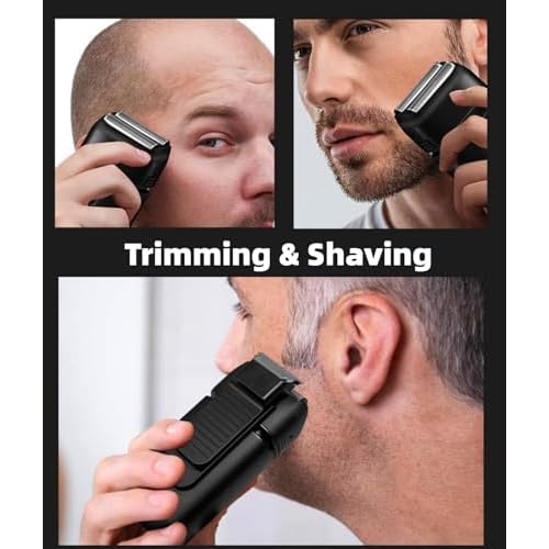 Electric Foil Razor for Men, Electric Shavers with Pop-Up Trimmer Rechargeable - 2-Speed Adjustable, Travel Lock, 120 Mins Runtime, Double Floating Blades for Men's Face Close Shaving (Black)