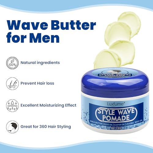 360 Wave Pomade for Men with Shea Butter & Jojoba Oil
