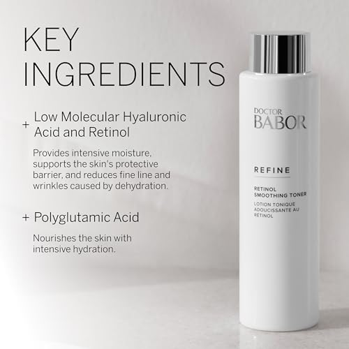 Doctor BABOR Refine Retinol Smoothing Toner, Travel Toner for Face, Hydrating and Reduces Winkles, Redness and Blemishes, 1 oz