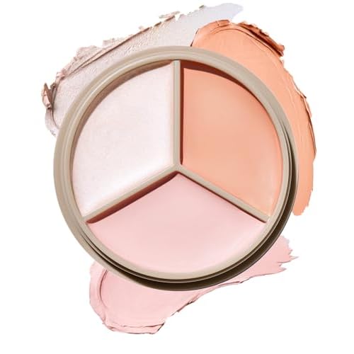 THESAEM Cover Perfection Triple Pot Concealer - 05 Dark Up Beige for Dark Circles & Under-Eye - 3-Color Multi Concealer Palette with Volume & Brightening - Korean Makeup with Sweet Almond Oil