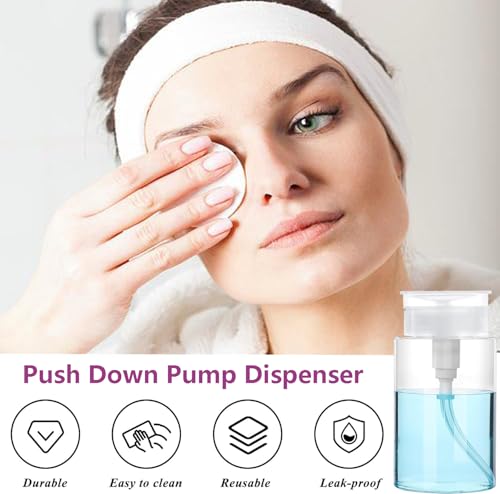 100ml Push Down Pump Dispenser Bottles, 2-Pack with Labels