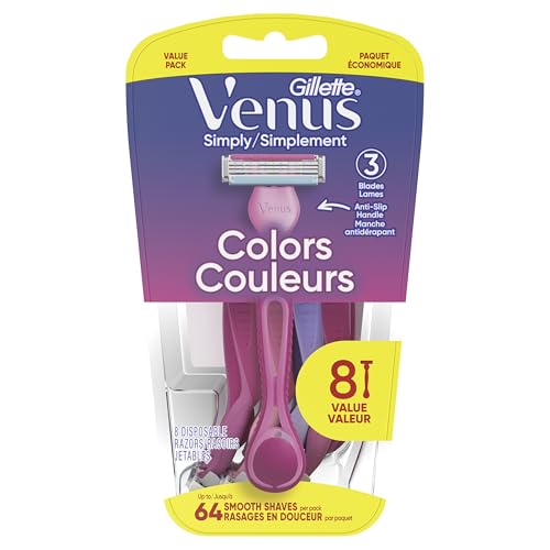 Women's Disposable Razors - 3-Blade Close Shave, 8 Count