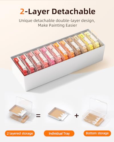 Diamond Painting Storage Containers, 48 PCS with Adjustable Rack