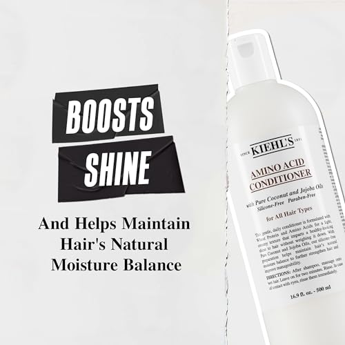 Kiehl's Amino Acid Conditioner, Strengthening and Moisturizing Hair Treatment, with Amino Acids, Jojoba and Coconut Oil to Improve Manageability and Added Shine, Suitable for All Hair Types
