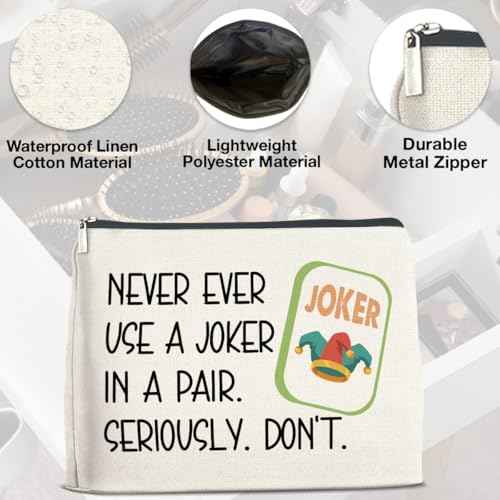 Funny Makeup Bag Mahjong Gifts for Women, Mahjong Lover Gifts Cosmetic Bag Zipper Makeup Pouch