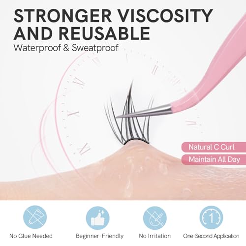 Self Adhesive Lash Clusters - 42Pc Pre-Glued C Curl 10.5-13.5MM