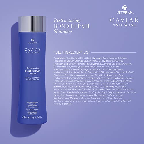 Alterna CAVIAR Anti-Aging Restructuring Bond Repair Shampoo | For Brittle, Damaged and Split Ends | Repairs, Strengthens & Protects Damaged Hair | Sulfate Free