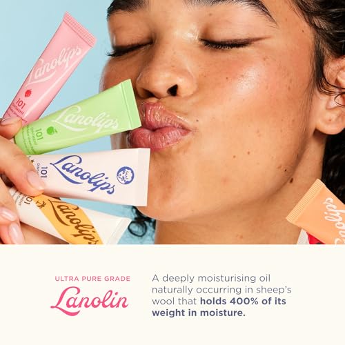 Lanolips 101 Ointment - Lanolin Lip Balm for Smooth, Hydrated & Healthy Lips - Multipurpose Lip Ointment with Lanolin Oil for Dry Lips, Cuticles & More - Peppermint (0.52 oz)