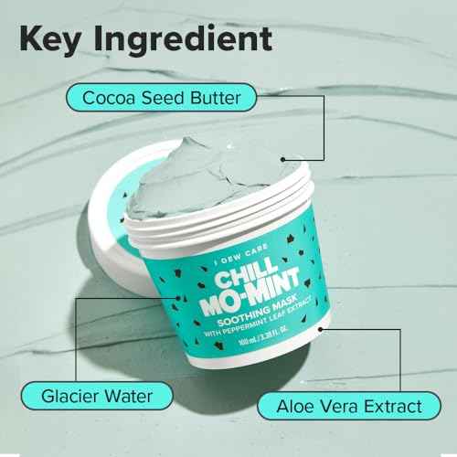 I DEW CARE Wash Off Face Mask - Chill Mo-Mint | Soothing Mask with Peppermint Leaf Extract, Korean Face Mask Skin Care for Face, 3.38 Oz