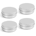 4Pcs 2 Oz Metal Tins with Screw Lids - Aluminum Storage Containers